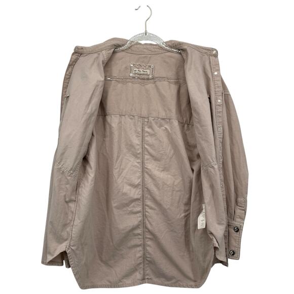 Free People Revolve Baby Cord Buttondown Jacket Shacket Women's SZ S Beige Boho - Picture 9 of 16